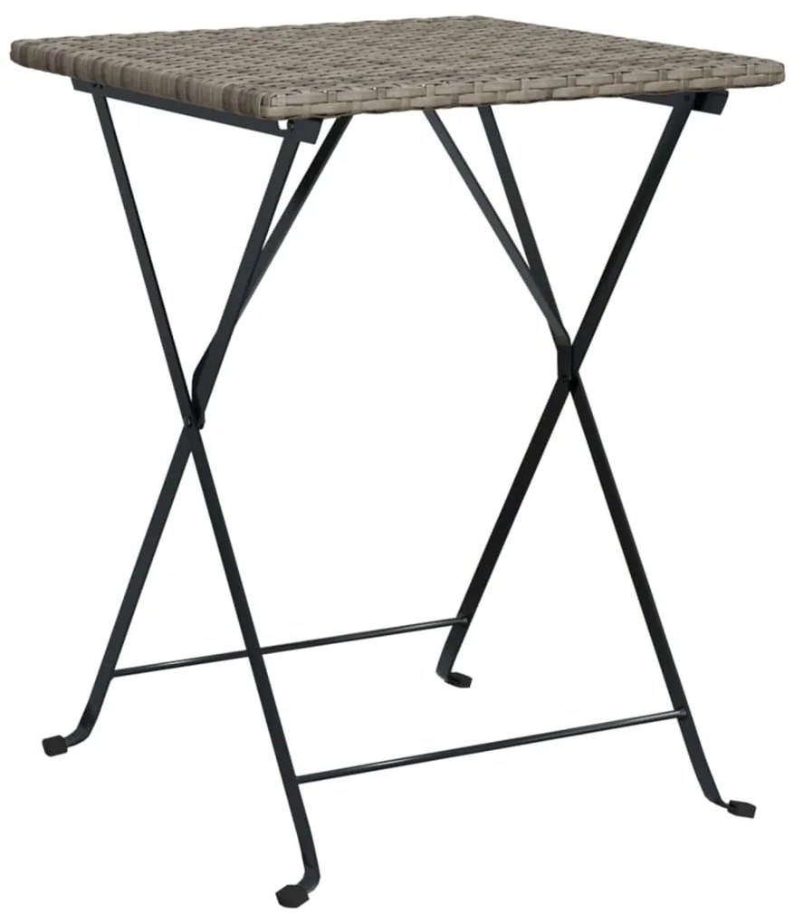 vidaXL Σετ Επίπλων Bistro Πτυσσόμενα 3 τεμ. Γκρι από Συνθετικό Ρατάν