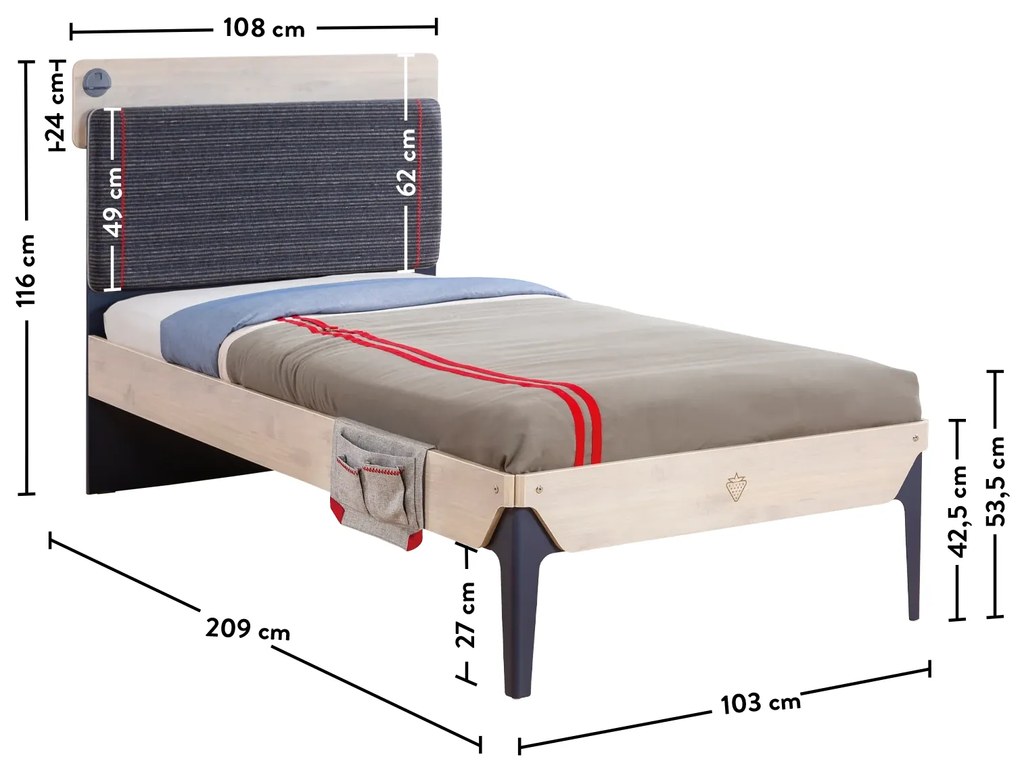 Παιδικό κρεβάτι μονό 100x200εκ. TRIO TR-1310 USB CHARGING Cilek