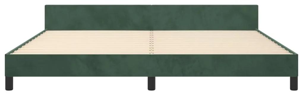vidaXL Πλαίσιο Κρεβατιού με Κεφαλάρι Σκ. Πράσινο 200x200 εκ. Βελούδινο