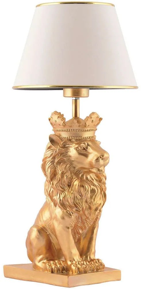 Φωτιστικό Επιτραπέζιο Lion King 390FLH2243 22x60cm E27 40W Gold-White Opviq