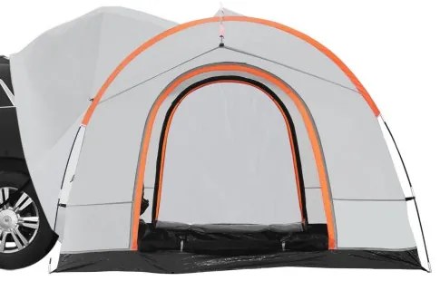 VEVOR SUV Camping Tent, 8&#039;-8&#039; SUV Tent Attachment for Camping with Rain Layer and Carry Bag, Waterproof PU2000mm Double Layer Truck Tent, Accommodate 6-8 Person, Rear Tent for Van Hatch Tailgate