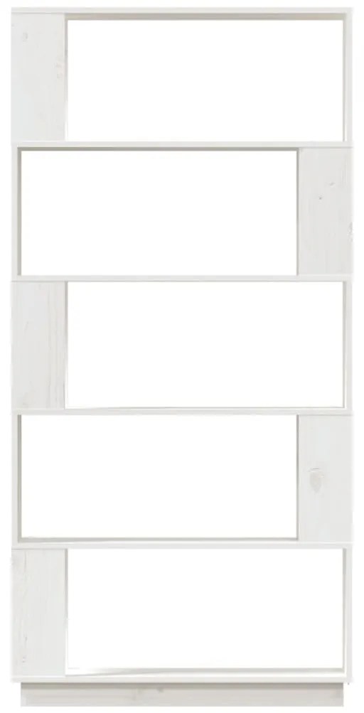 vidaXL Βιβλιοθήκη/Διαχωριστικό Χώρου Λευκό 80x25x163,5 εκ. Μασίφ Πεύκο