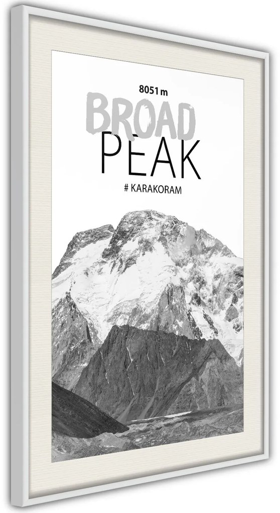 Αφίσα - Peaks of the World: Broad Peak - 20x30 - Χρυσό - Με πασπαρτού