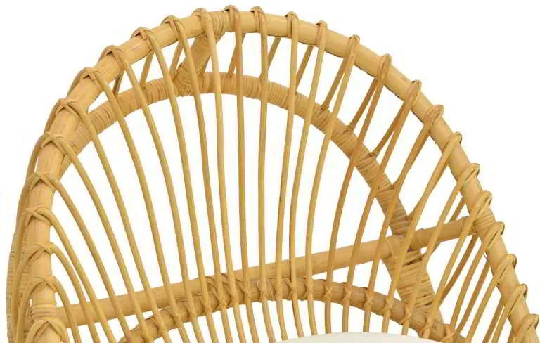 Πολυθρόνα Tromso paakoworld pe rattan σε φυσική απόχρωση με εκρού χρώμα μαξιλάρι 80x85x98εκ