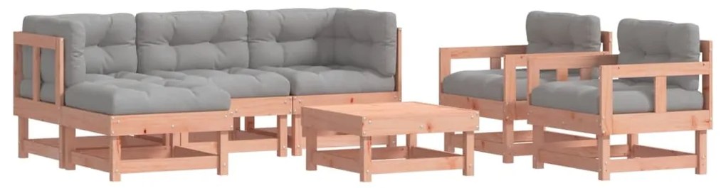 vidaXL Σαλόνι Κήπου Σετ 7 Τεμαχίων Μασίφ Ψευδοτσούγκας με Μαξιλάρια