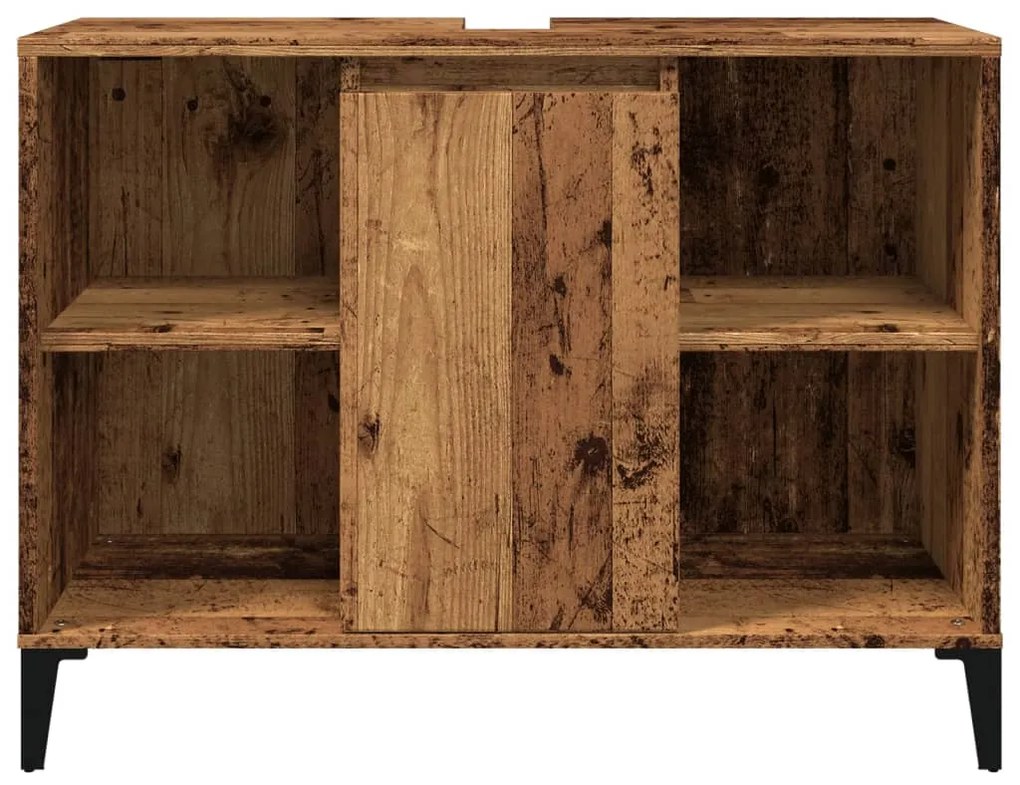 vidaXL Ντουλάπι νιπτήρα Παλιό ξύλο 80x33x60 cm Κατασκευασμένο ξύλο