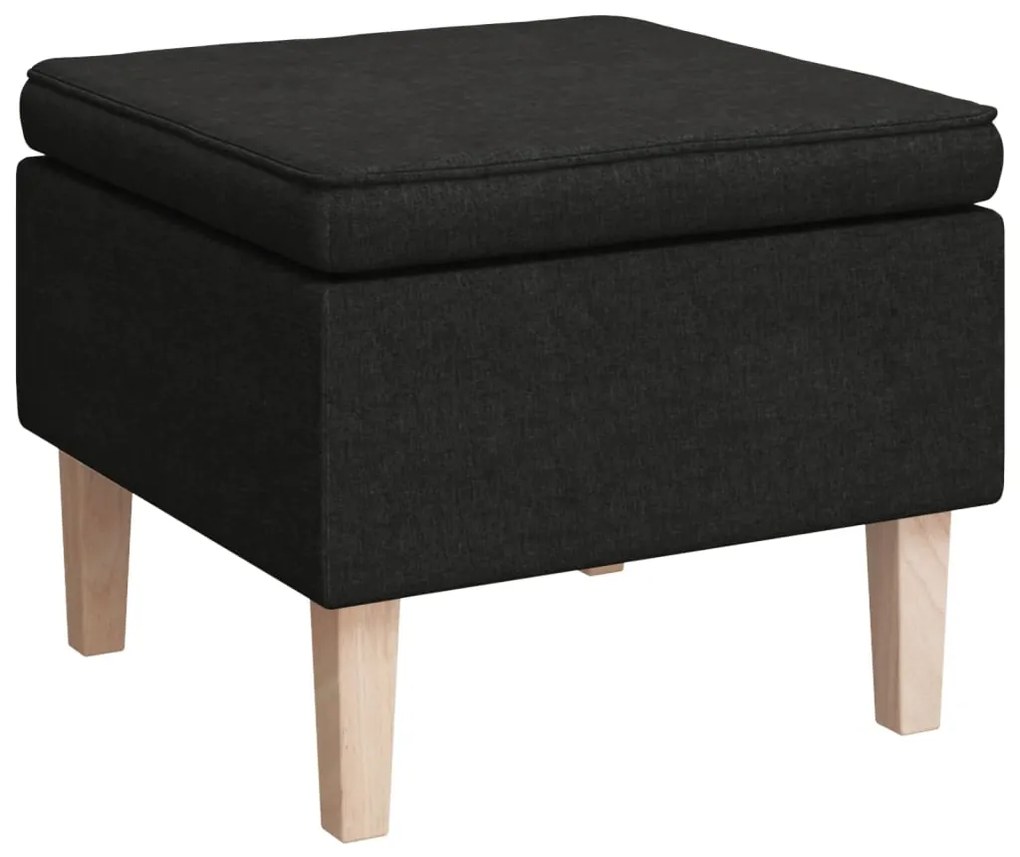 vidaXL Πολυθρόνα Κουνιστή Μαύρη Υφασμάτινη με Σκαμπό