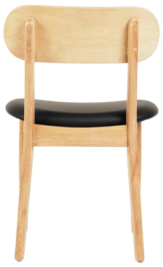 Καρέκλα τραπεζαρίας SEKOR Rubberwood και PU Μαύρο 50x50x80Υεκ. 2αδα 50x50x80 εκ.