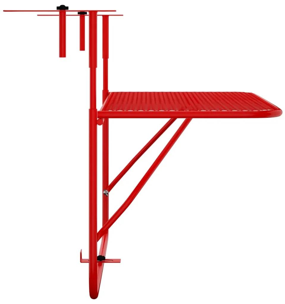 vidaXL Τραπέζι Μπαλκονιού Κόκκινο 60 x 40 εκ. από Ατσάλι