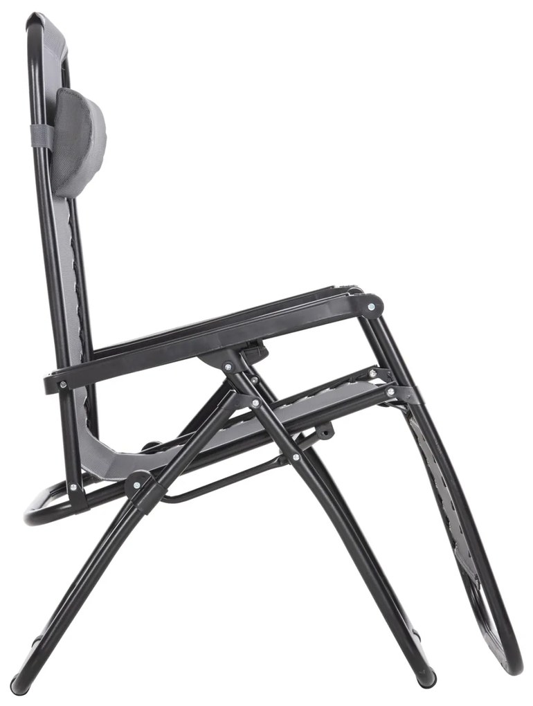 Καρέκλα - Πολυθρόνα COMPANION RELAX C5095.11 Μαύρο Μέταλλο με Γκρί Textiline 67x145x110Υεκ. 2αδα 67x145x110 εκ.