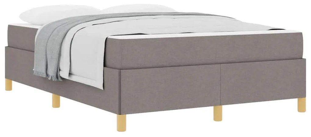 vidaXL Κρεβάτι με ελατήρια Ταμπά και Λευκό 160 x 200 cm ύφασμα