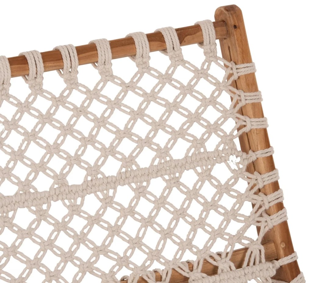 Πολυθρόνα ANTIB C9466.01 Ξύλο ΤΕΑΚ με Nylon Λευκό Σχοινί 65x77x68Υεκ. 65x77x68 εκ.