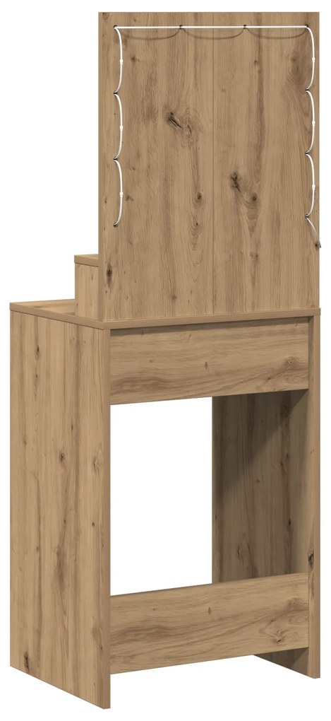 vidaXL Καθρέφτης με LED Φώταartisan oak 50x41x135 εκ