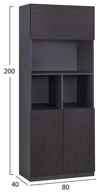 ΒΙΒΛΙΟΘΗΚΗ ΓΡΑΦΕΙΟΥ ΕΠΑΓΓΕΛΜΑΤΙΚΗ ROSEWOOD HM2089 80Χ40Χ200Υ εκ.