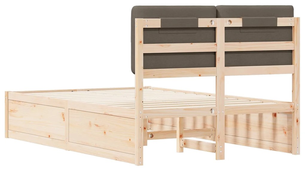 vidaXL Σκελετός Κρεβατιού με Επενδεδυμένο Κεφαλάρι Taupe 120 x 200 cm