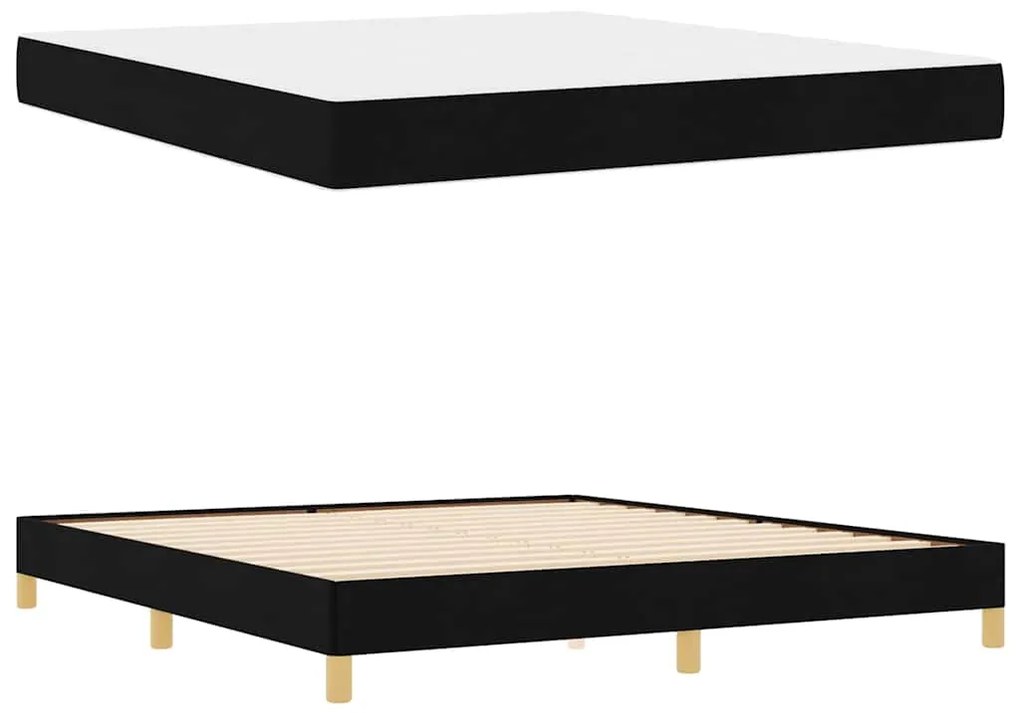 vidaXL Κρεβάτι με ελατήρια Μαύρο, Καφέ 180 x 200 cm