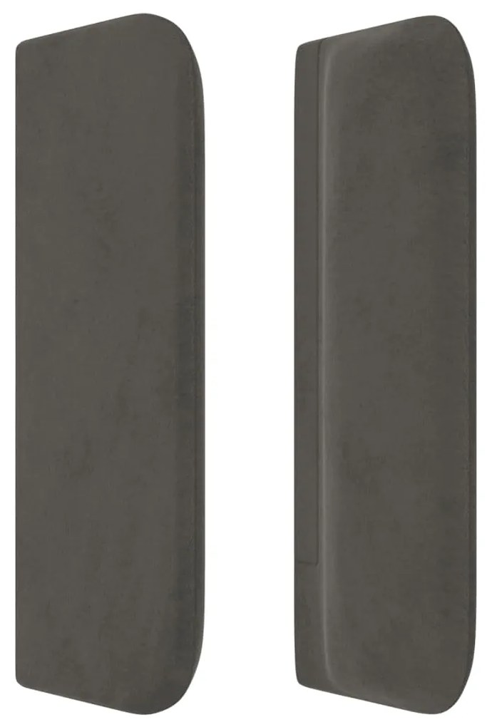 Κεφαλάρι με Πτερύγια Σκούρο Γκρι 163x16x78/88 εκ. Βελούδινο 3118963
