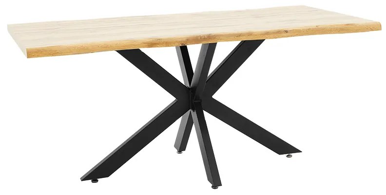 Tραπέζι Gilman pakoworld MDF sonoma-μαύρο 180x90x75εκ - 235-000022