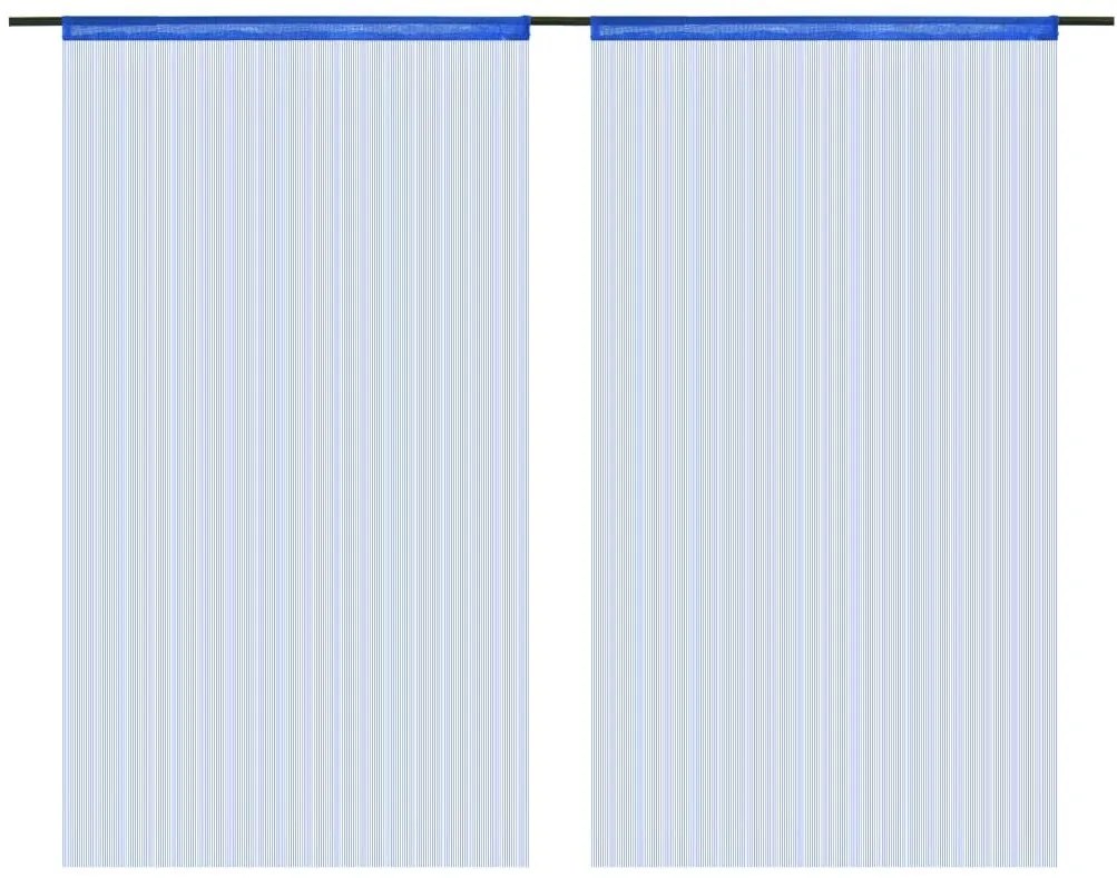 Κουρτίνες με Κρόσσια 2 τεμ. Μπλε 100 x 250 εκ. - Μπλε