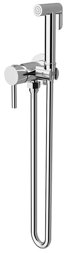 Σύστημα Μπιντέ Σετ Εντοιχισμού με Ορειχάλκινο Ντουζ,Σπιραλ Smooth 120cm Orabella Chrome 10299