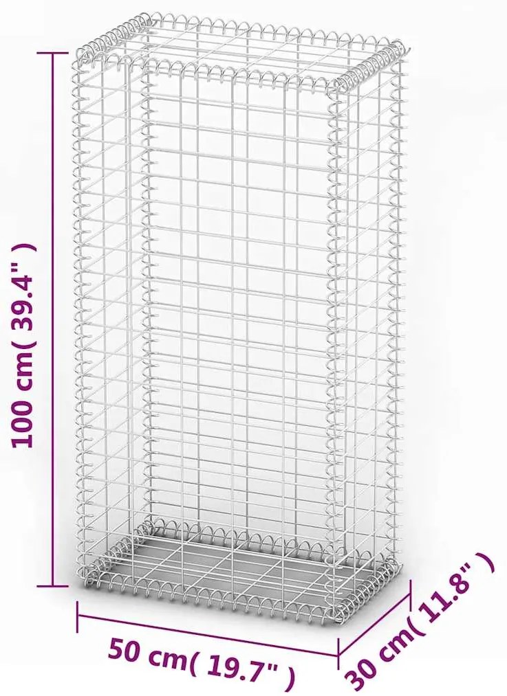 vidaXL Συρματοκιβώτιο 100 x 50 x 30 εκ. Γαλβανισμένο Σύρμα με Καπάκια