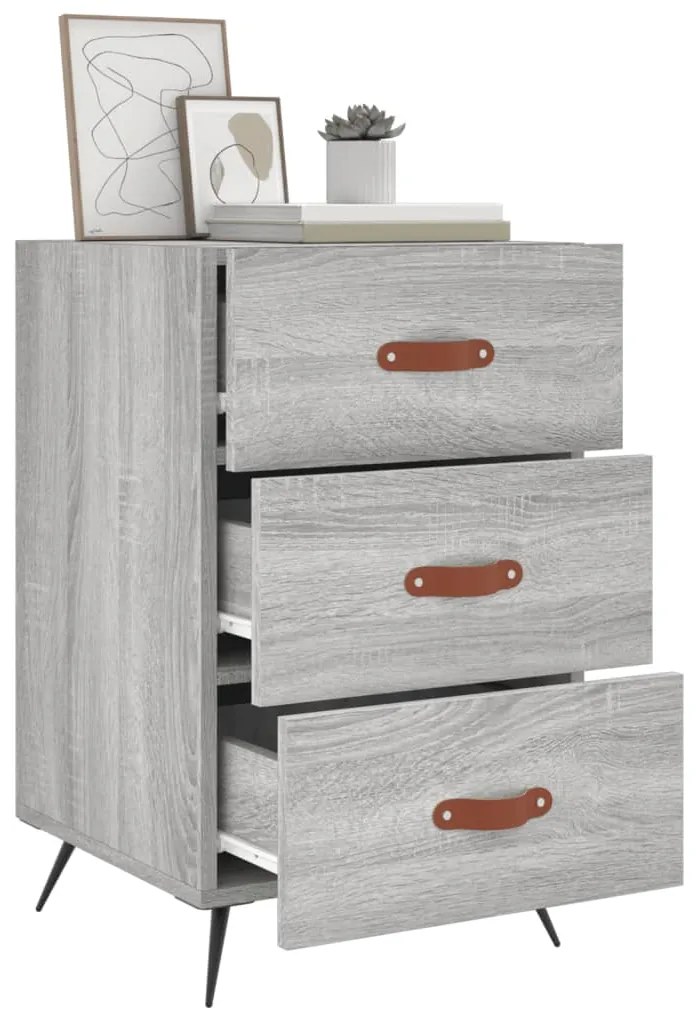 vidaXL Κομοδίνο Γκρι Sonoma 40 x 40 x 66 εκ. από Επεξεργασμένο Ξύλο