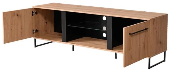 Έπιπλο Τηλεόρασης Sardinia TV 170 Artisan Oak - Μαύρο 170,5*42*54 εκ. 170.5x42x54 εκ.