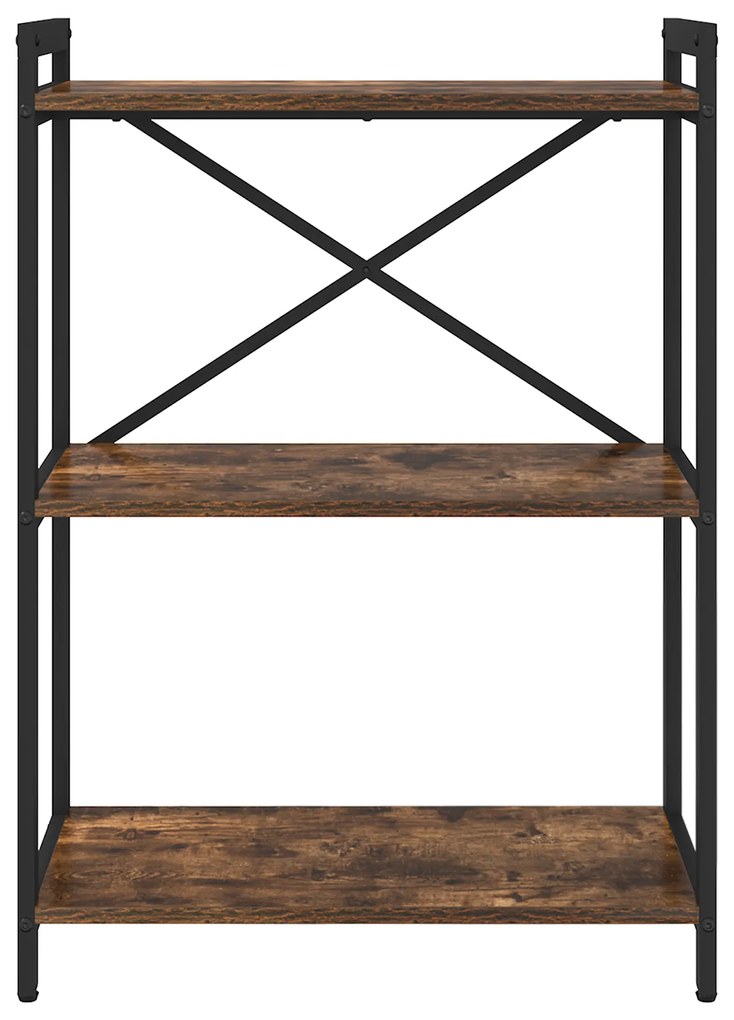 vidaXL Βιβλιοθήκη Καπνιστή δρυς 60 x 30 x 83 εκ Επεξεργασμένο ξύλο