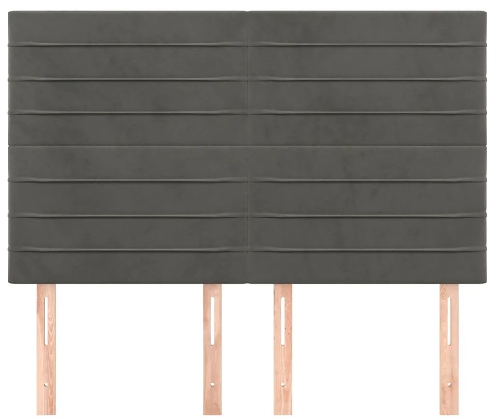 vidaXL Κεφαλάρι Σκούρο Γκρι Βελούδινο 144x5x118/128 εκ.