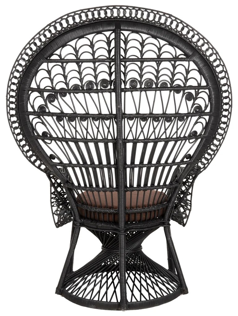 ΠΟΛΥΘΡΟΝΑ ROYAL PEACOCK HM9342.03 RATTAN ΜΑΥΡΟ-ΜΑΞΙΛΑΡΙ ΚΑΦΕ 114x72x150Yεκ. (1 Τεμμάχια)