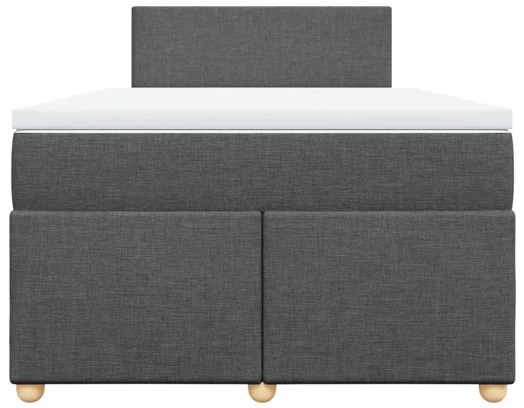 vidaXL Κρεβάτι Boxspring με Στρώμα Σκούρο Γκρι 120x200 εκ. Υφασμάτινο