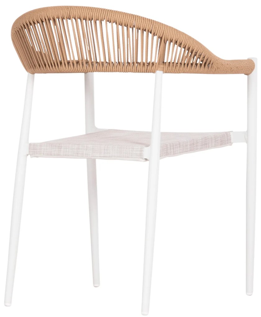 ΠΟΛΥΘΡΟΝΑ BERG HM6284.01 ΑΛΟΥΜΙΝΙΟ &amp; TEXTILENE ΛΕΥΚΟ--P.E.TWISTED RATTAN 55x56x79Υεκ (1 Τεμμάχια)