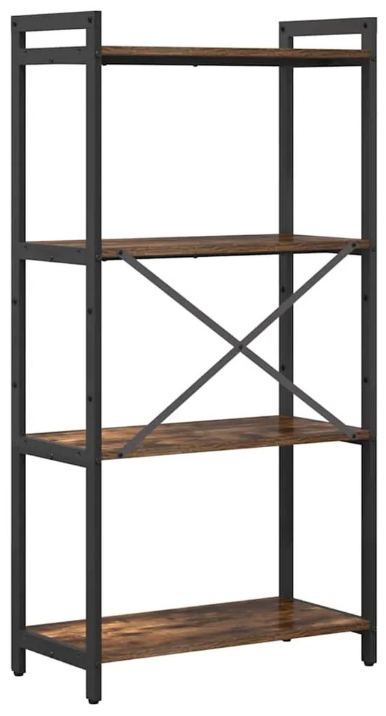 vidaXL Βιβλιοθήκη Καπνιστή δρυς 60 x 30 x 118 εκ Επεξεργασμένο ξύλο