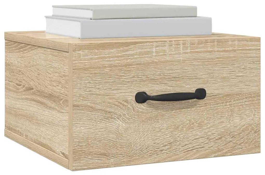 vidaXL Κομοδίνα Επιτοίχια 2 τεμ. Sonoma Δρυς 35 x 35 x 20 εκ.