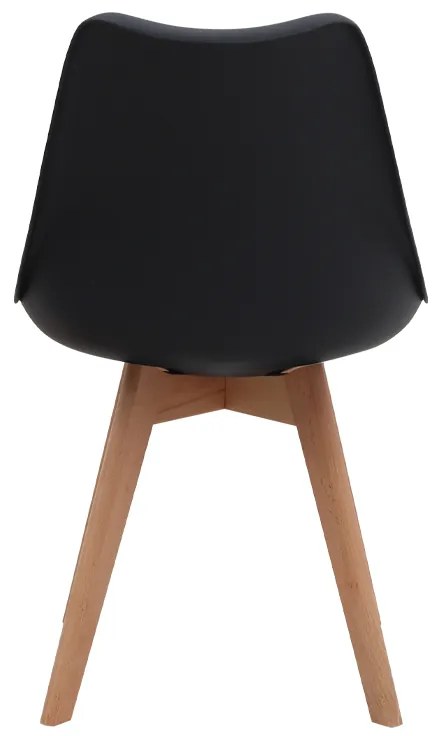 Καρέκλα τραπεζαρίας Viva Megapap PP - PU μαύρο - ξύλινο φυσικό πόδι 48,5x54x80εκ.