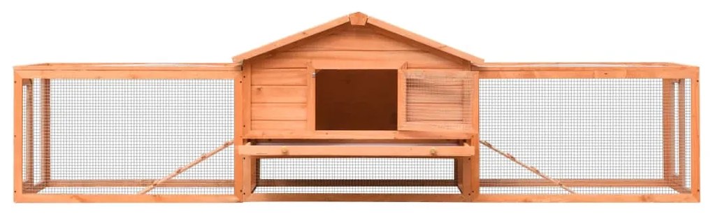 vidaXL Κλουβί Κουνελιών 310x70x87 εκ. από Μασίφ Ξύλο Πεύκου/Ελάτης