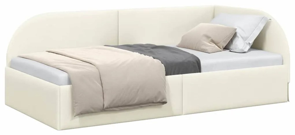vidaXL Κρεβάτι Γωνίας με κεφαλάρι Κρεμ 90 x 200 cm Βελούδο