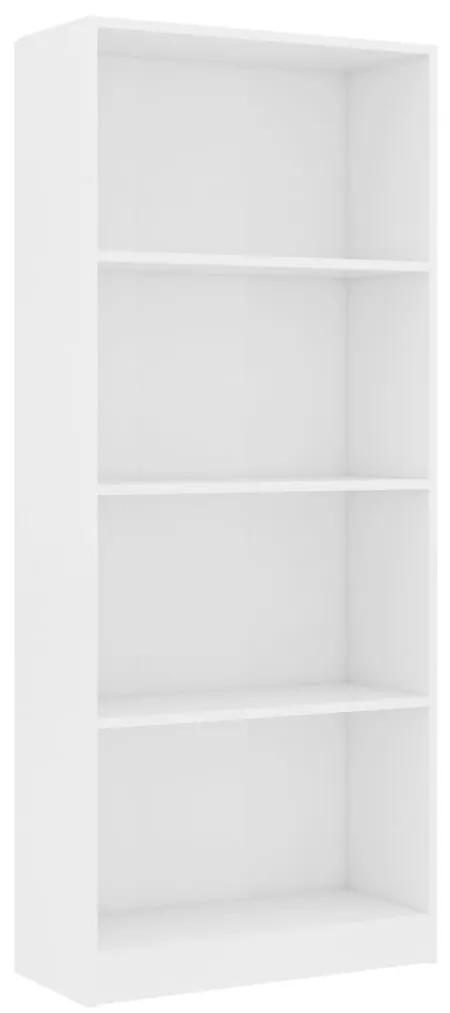 Βιβλιοθήκη με 4 Ράφια Λευκή 60 x 24 x 142 εκ. από Μοριοσανίδα - Λευκό