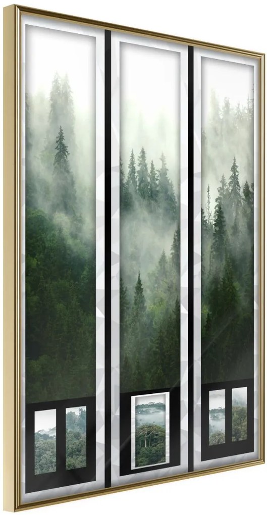 Αφίσα - Eternal Forest – Triptych - 20x30 - Χρυσό - Χωρίς πασπαρτού