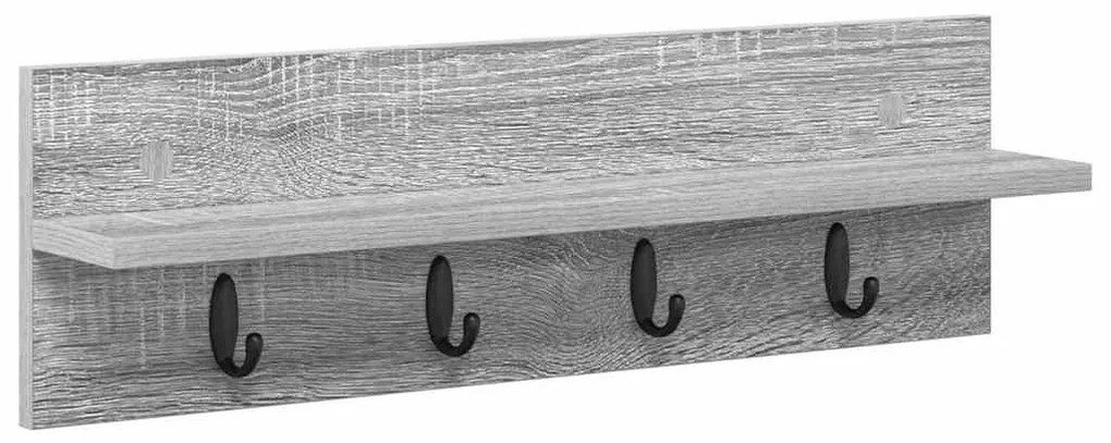 vidaXL Τοίχου Κρεμάστρα με ράφι Γκρι sonoma 60 x 10.5 x 18 εκ