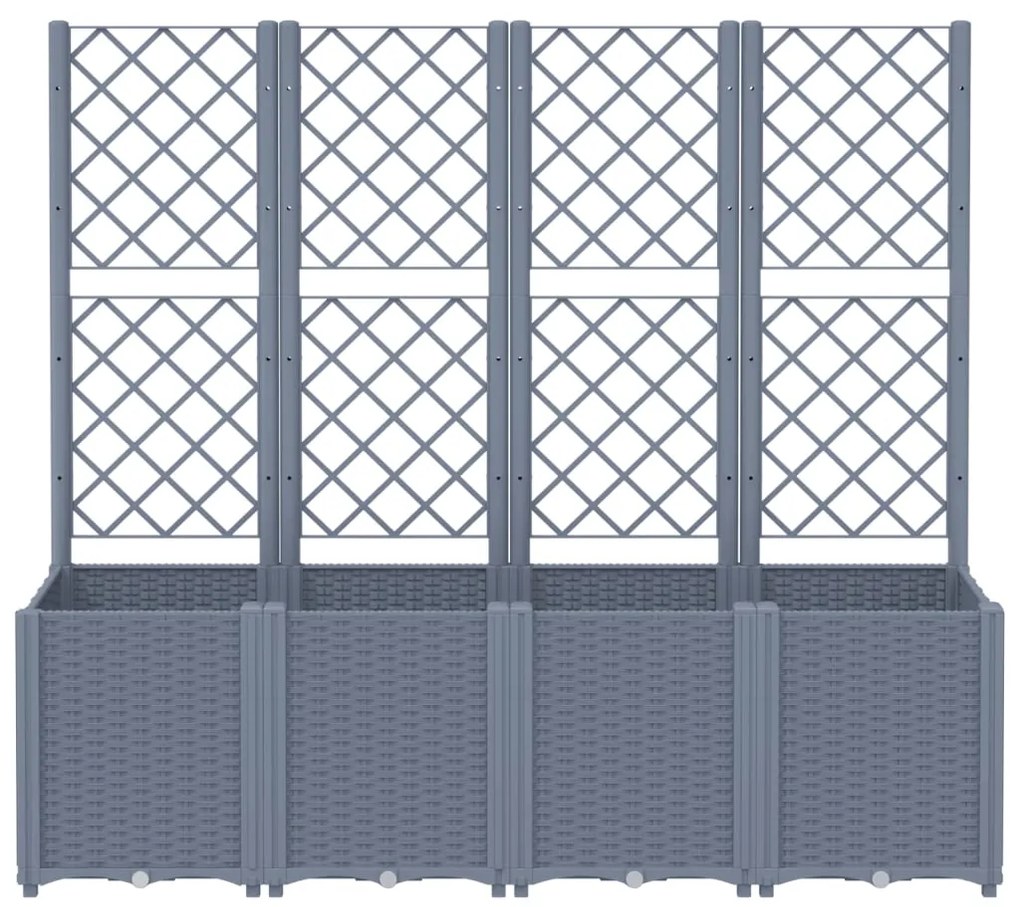 Ζαρντινιέρα Κήπου με Καφασωτό Μπλε Γκρι 160x40x140 εκ. από PP 367871
