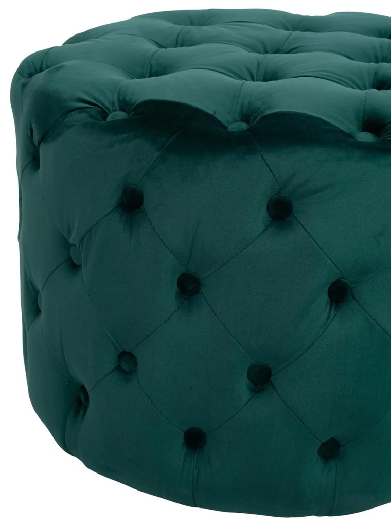 Σκαμπό KASSIE τύπου CHESTERFIELD Βελούδο Κυπαρισσί Φ60x43Υ εκ. 60x60x43 εκ.