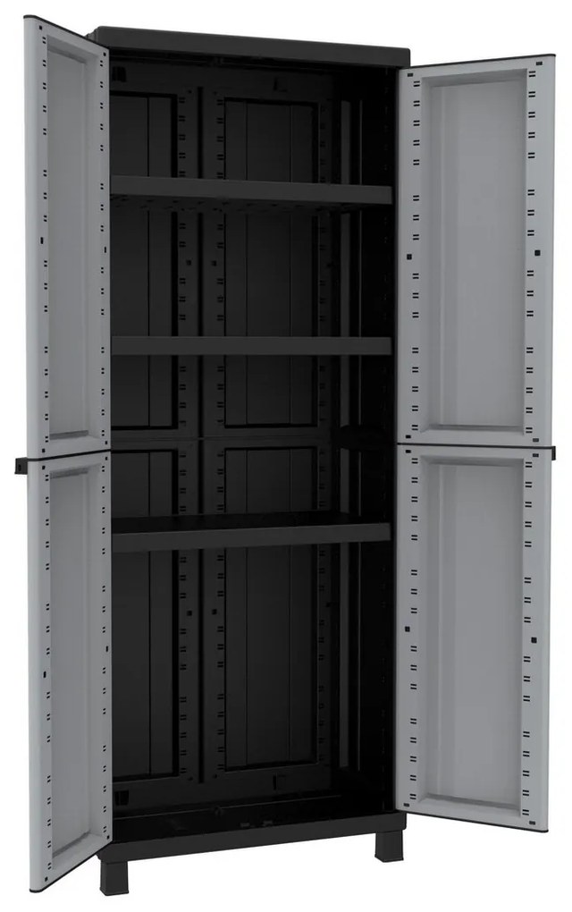 Ντουλάπα για τα ρπύχα Terry Μαύρο/Γκρι Ρητίνη Πλαστική ύλη 68 X 39 X 170 CM