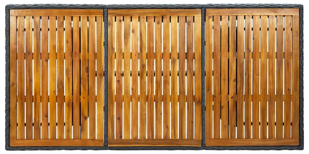 vidaXL Τραπέζι Κήπου Σκούρο Γκρι Συνθετικό Ρατάν / Μασίφ Ξύλο Ακακίας