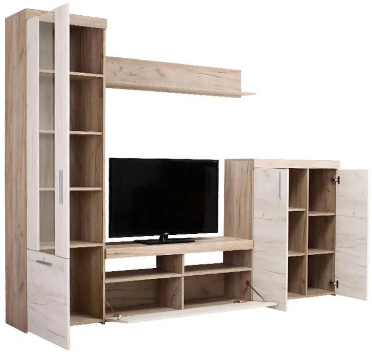 Κέντρο Ψυχαγωγίας - Σύνθεση Arno Γκρί Δρύς - Λευκός Δρύς 262x35x195 εκ.