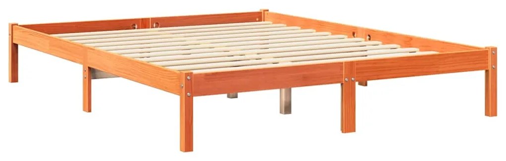 vidaXL Κρεβάτι Βιβλιοθήκη Χωρίς Στρώμα 140x200 εκ Μασίφ Ξύλο Πεύκου