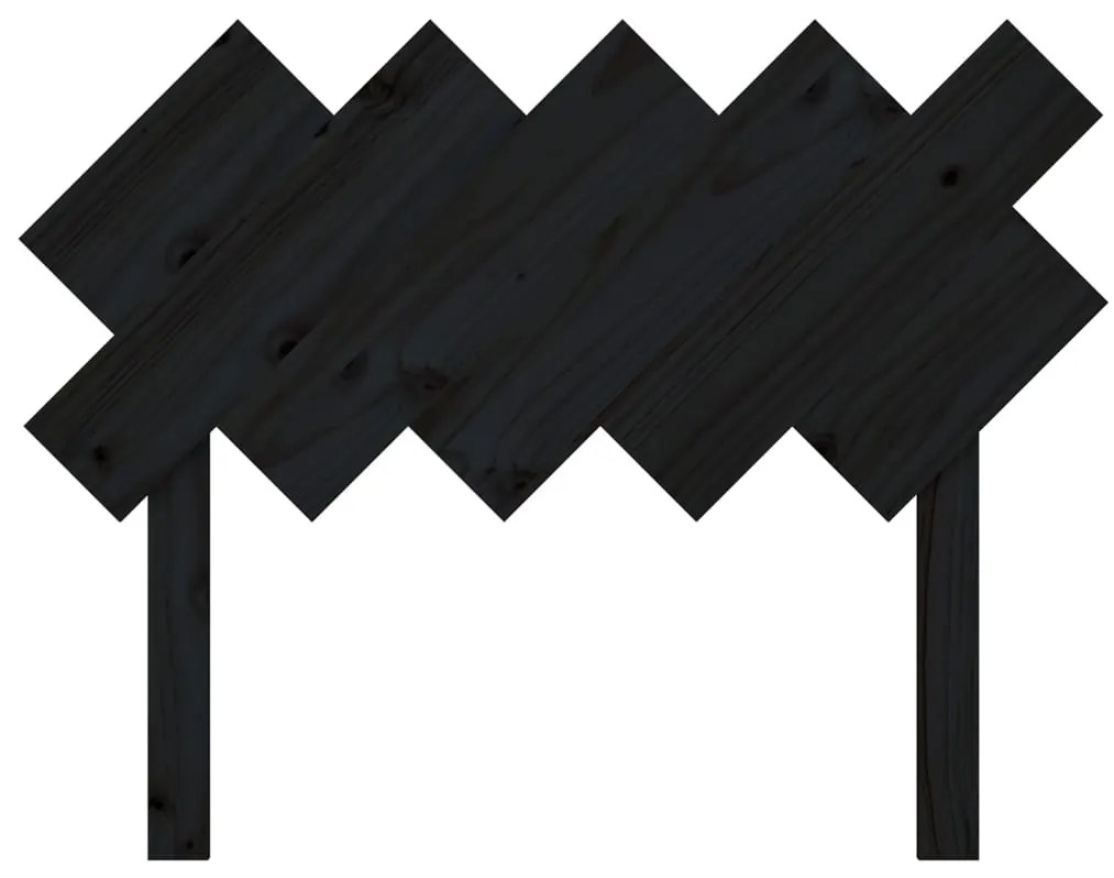 vidaXL Κεφαλάρι Κρεβατιού Μαύρο 104x3x80,5 εκ. από Μασίφ Ξύλο Πεύκου