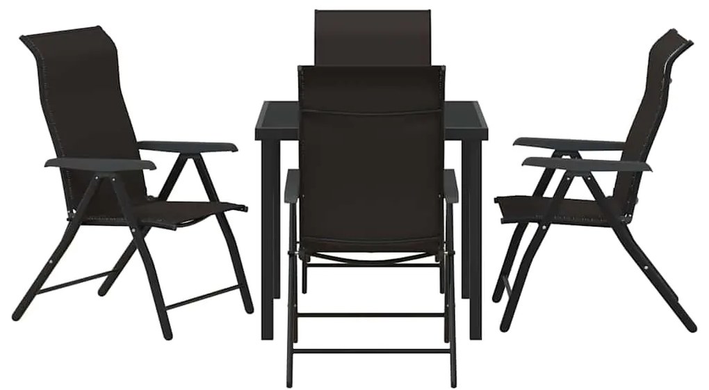 vidaXL Σέτ φαγητού για κήπο 5 pcs Μαύρος καφές