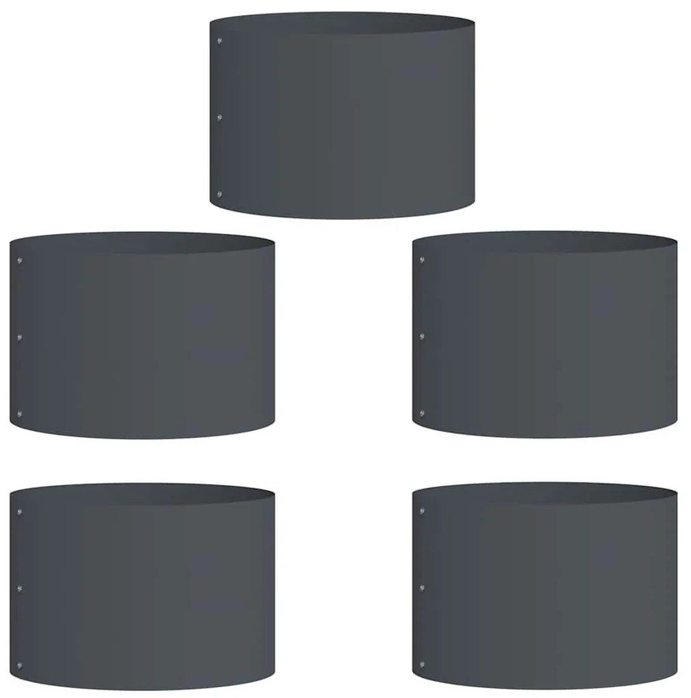 vidaXL Ζαρντινιέρες κήπου 5 pcs Ανθρακί 30 x 30 x 20 cm Ατσάλι