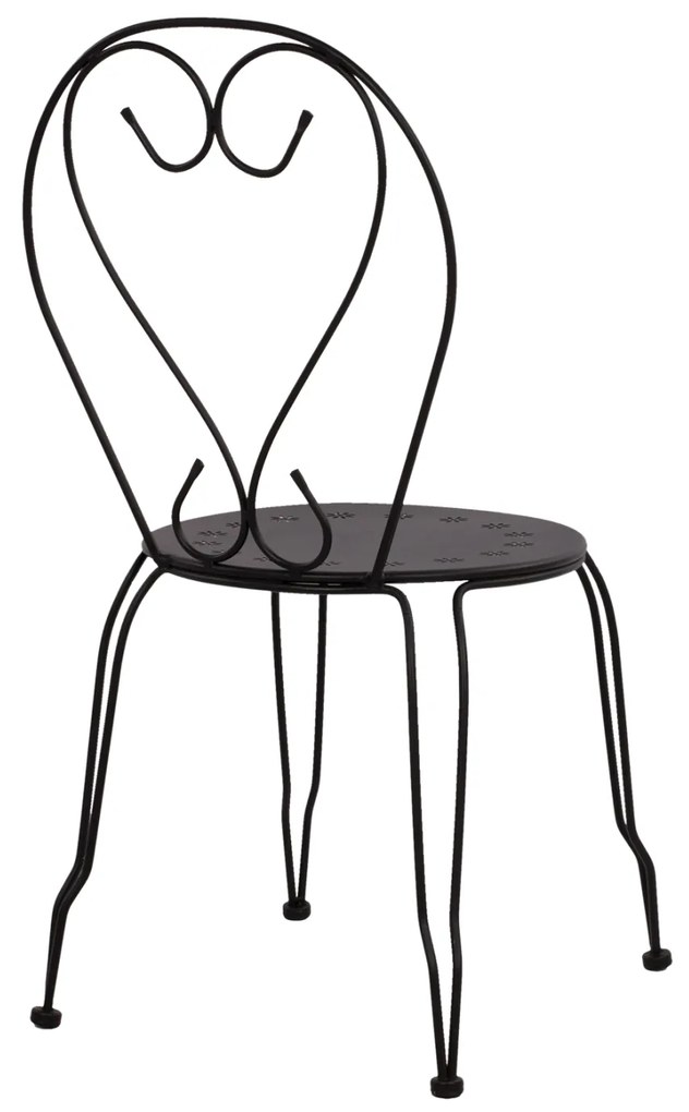 ΚΑΡΕΚΛΑ ΜΕΤΑΛΛΙΚΗ AMORE ΜΑΥΡΗ 42x48x90 εκ. HM5007.11 - 0605223 - HM5007.11